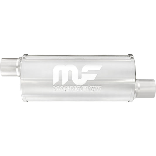Tlumič výfuku MagnaFlow kulatý Ø 6 × 14″ (152 × 356 mm), průchozí, středový vstup / přesazený výstup
