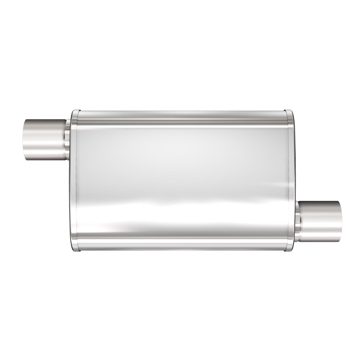 Tlumič výfuku MagnaFlow XL oválný 4 × 9 × 14″ (102 × 229 × 356 mm), vícekomorový, přesazený vstup i výstup