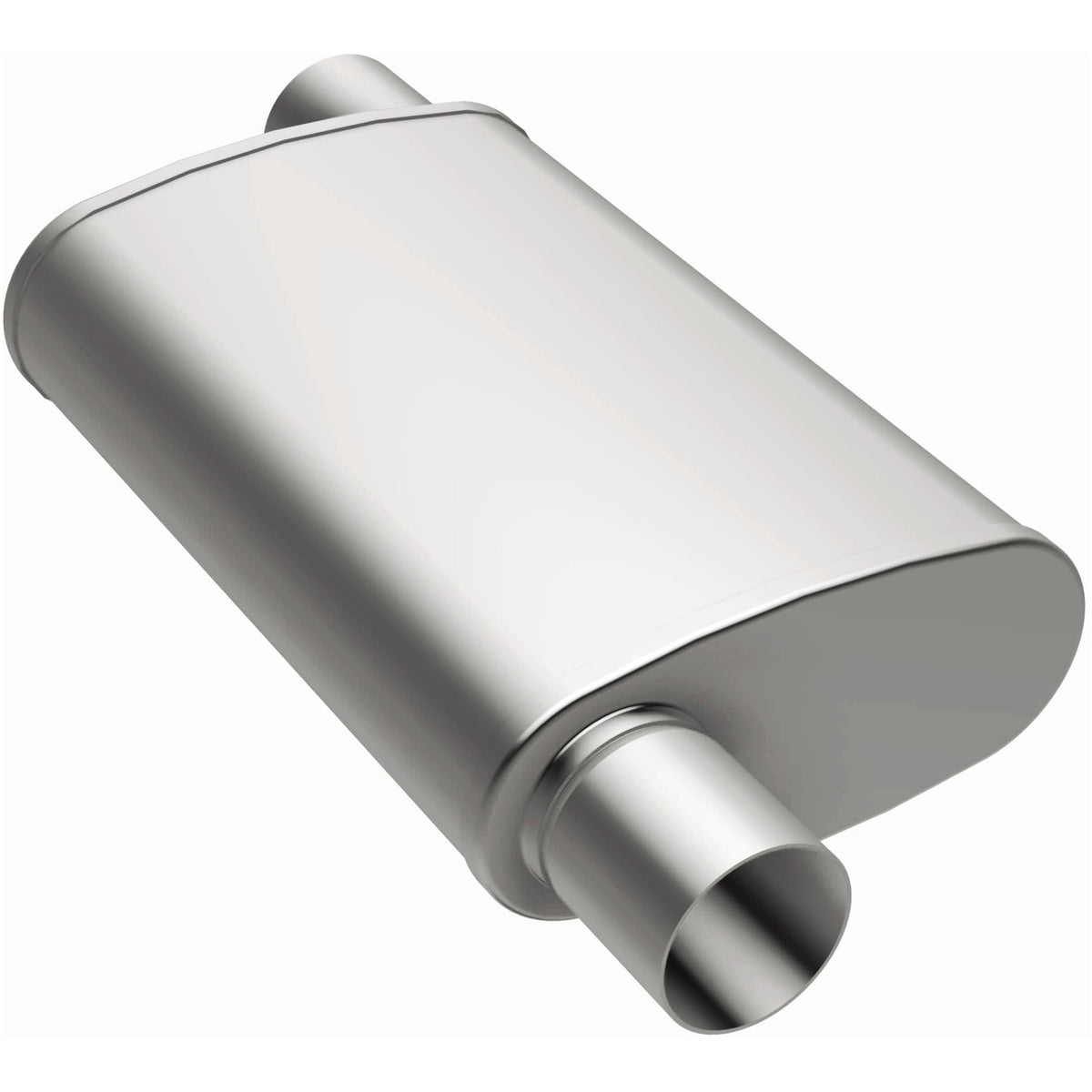 Tlumič výfuku MagnaFlow XL oválný 4 × 9 × 14″ (102 × 229 × 356 mm), vícekomorový, přesazený vstup i výstup