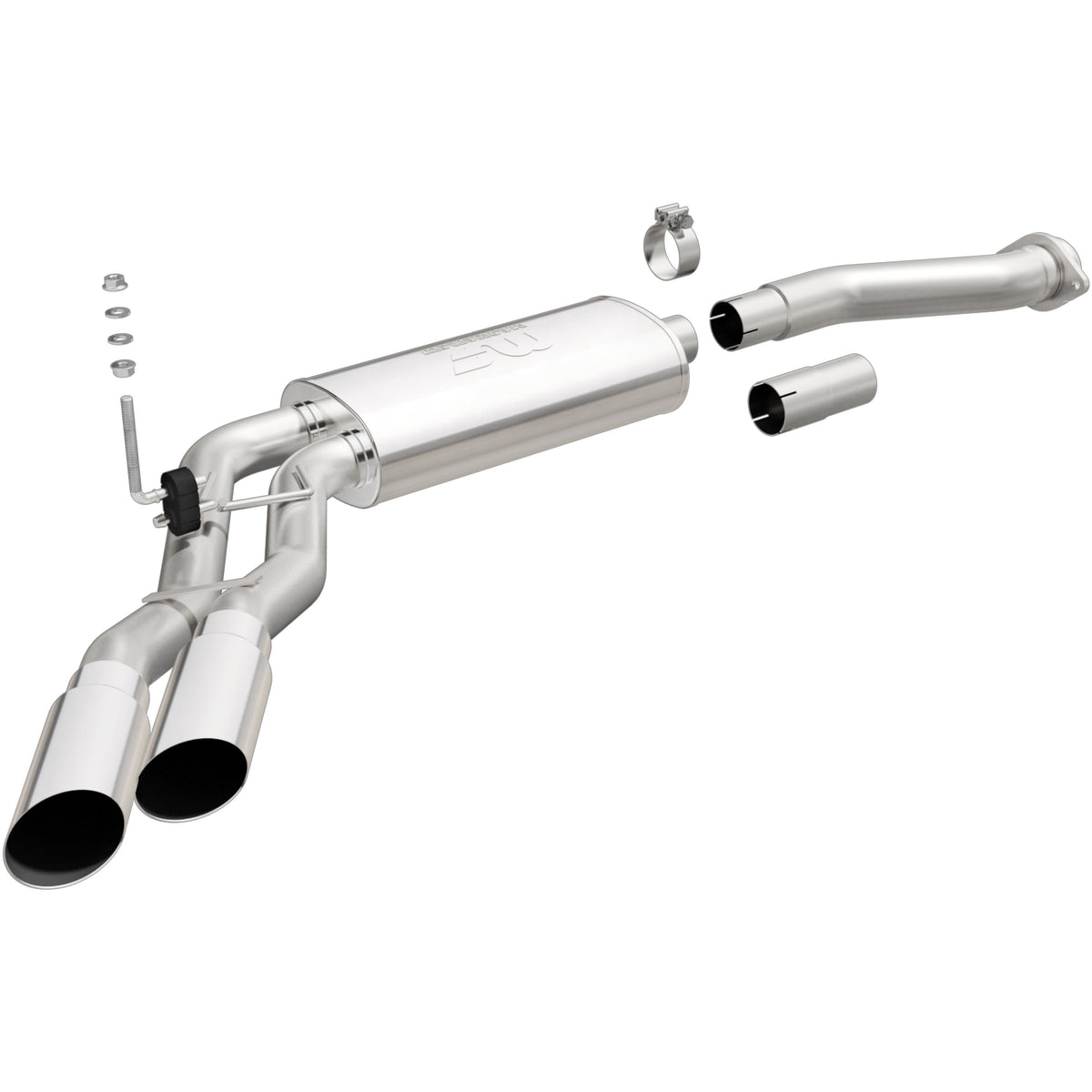MagnaFlow Street Series cat-back výfuk – Ford F-150 5,0 (2011–2014), 2 dvoustěnné leštěné koncovky Ø 3,5″ rozděleně vzadu délky 9,5″, potrubí Ø 3″ - 15101