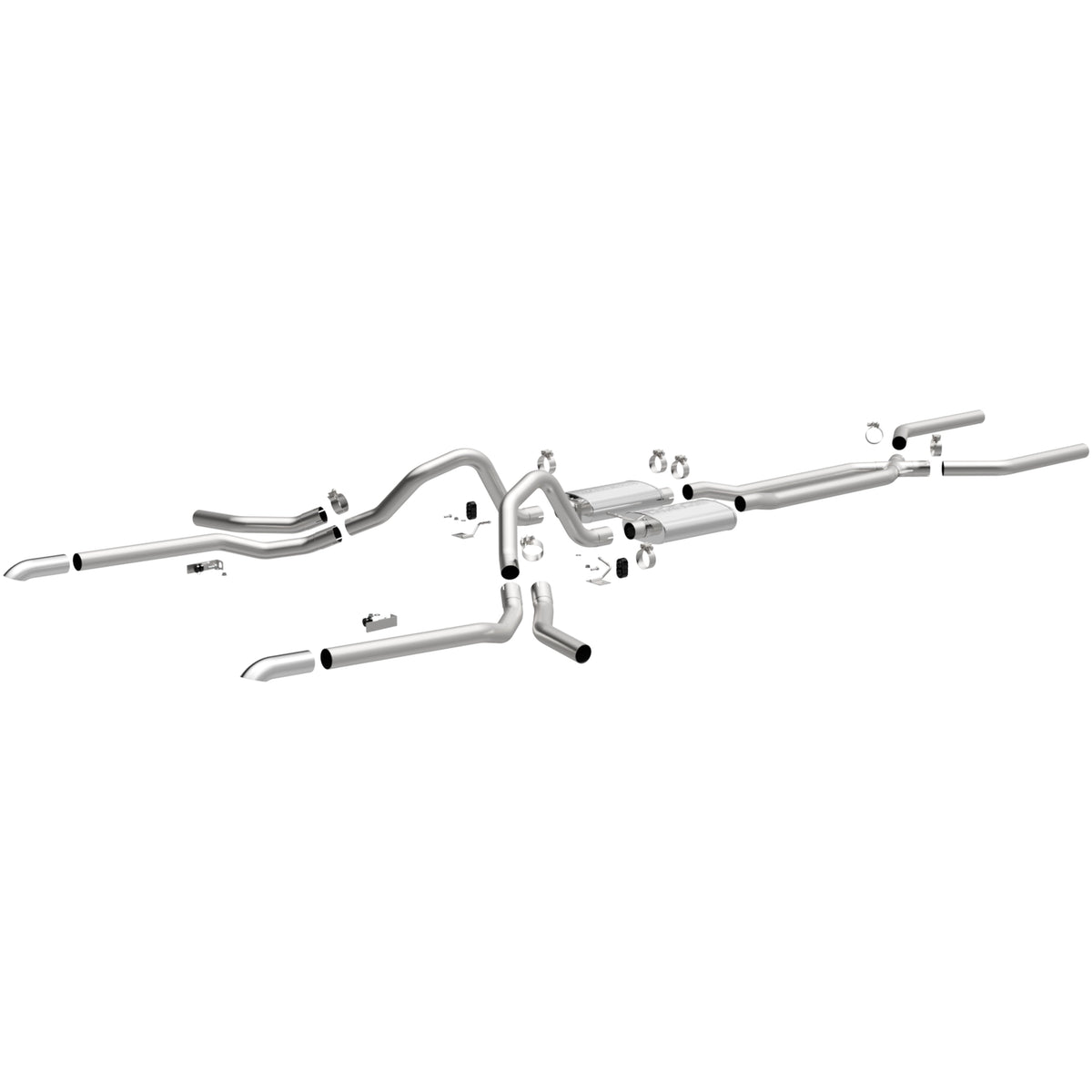 MagnaFlow Street Series crossmember-back výfuk – Chevrolet Impala (1965–1969), více možností výstupu, leštěné koncovky - 15165