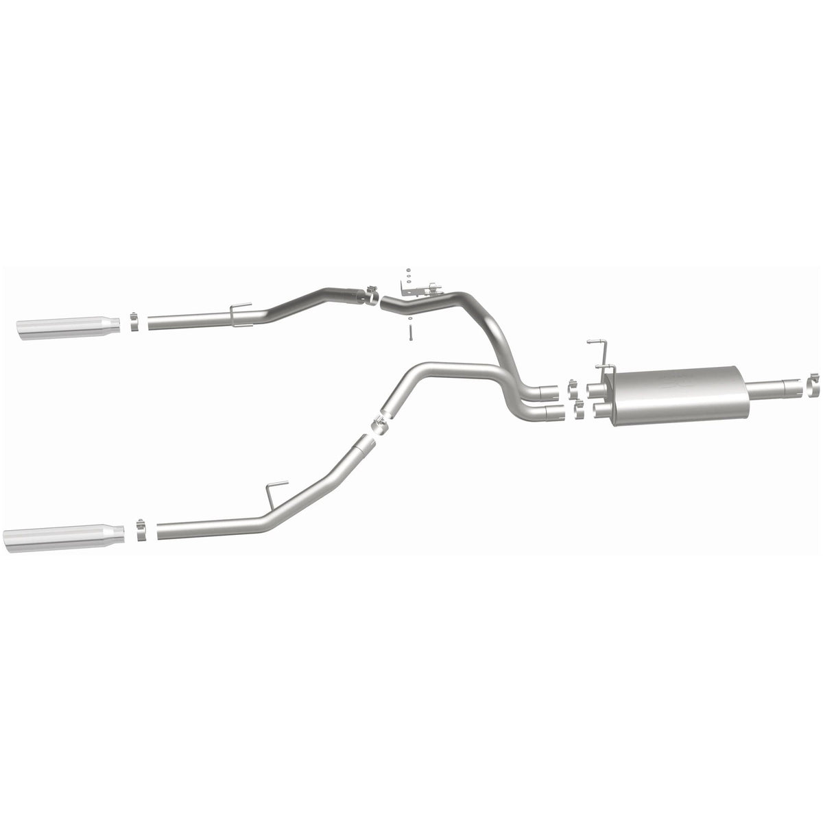 MagnaFlow Street Series cat-back výfuk – Ram 1500 (2011–2018) / Ram 1500 Classic 3,6 (2019–2021) a další, 2 leštěné koncovky rozděleně vzadu - 15249