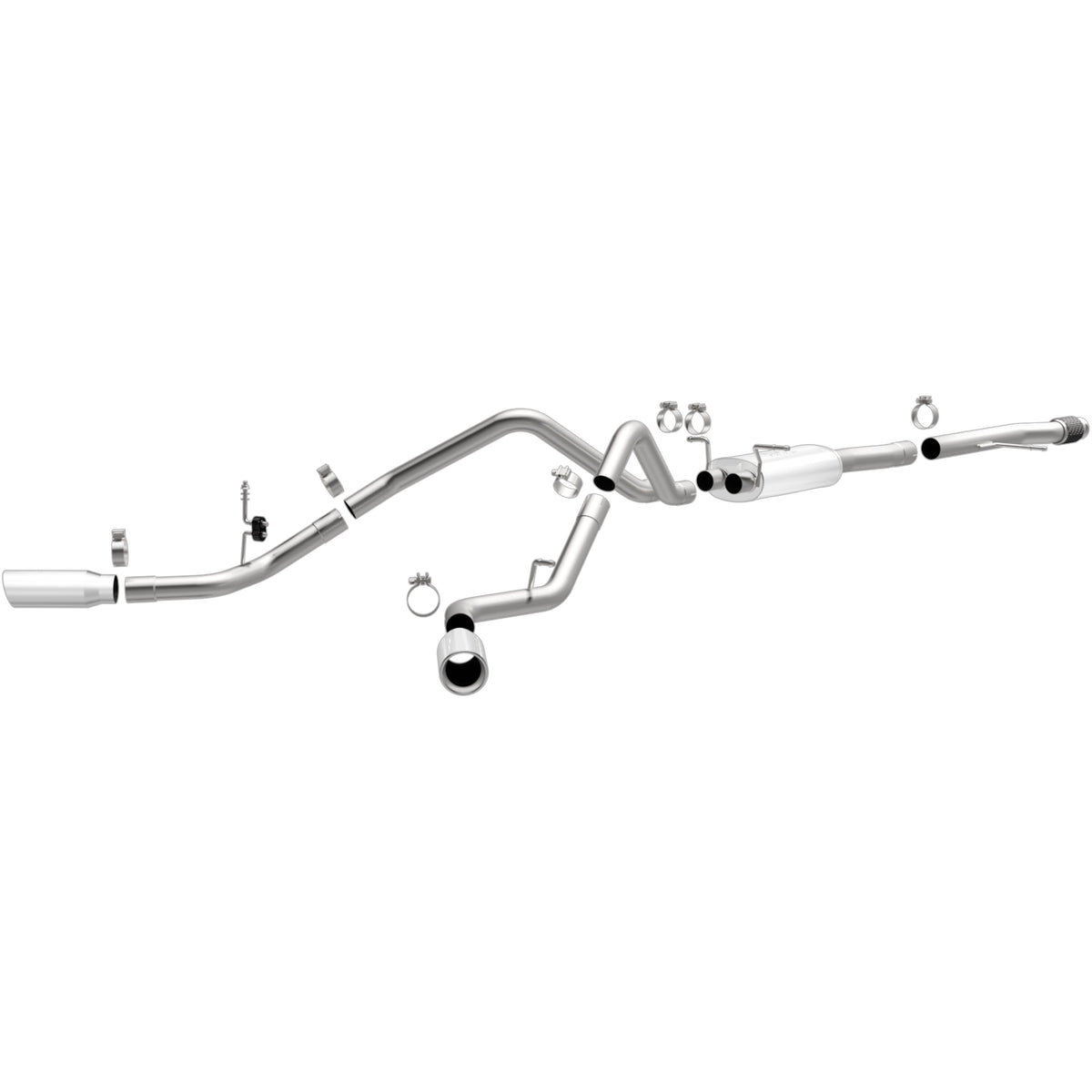 MagnaFlow Street Series cat-back výfuk – Chevrolet Silverado 1500 (2014–2018) / GMC Sierra 1500 (2014–2018) a další, 2 koncovky rozděleně za zadními koly