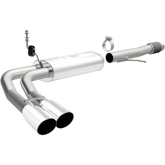 MagnaFlow Street Series cat-back výfuk – Chevrolet Silverado 1500 (2014–2018) / GMC Sierra 1500 (2014–2018) a další, 2 dvoustěnné leštěné koncovky vpravo před zadním kolem - 15270