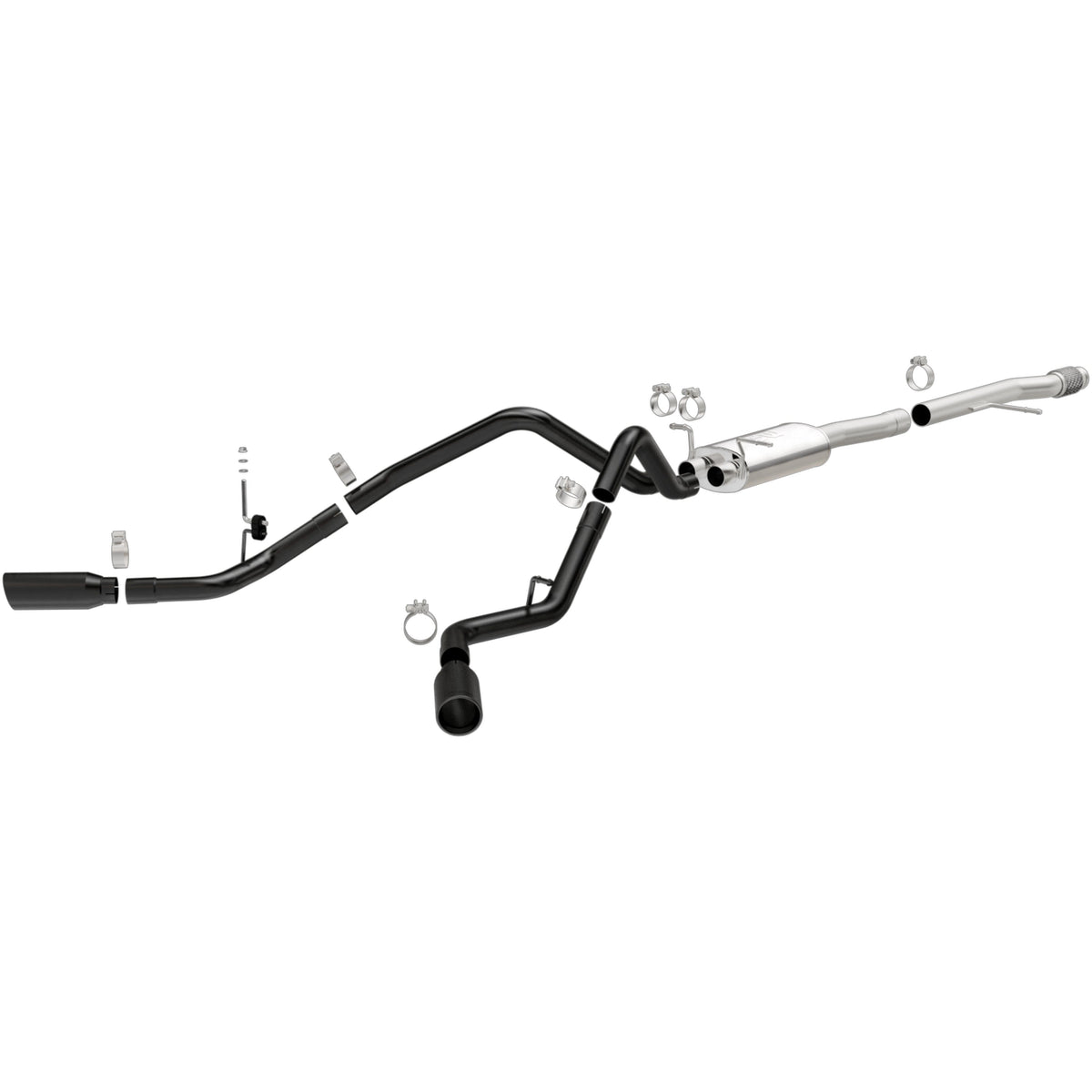 MagnaFlow Street Series cat-back výfuk – Chevrolet Silverado 1500 (2014–2018) / GMC Sierra 1500 (2014–2018) a další, 2 koncovky rozděleně za zadními koly