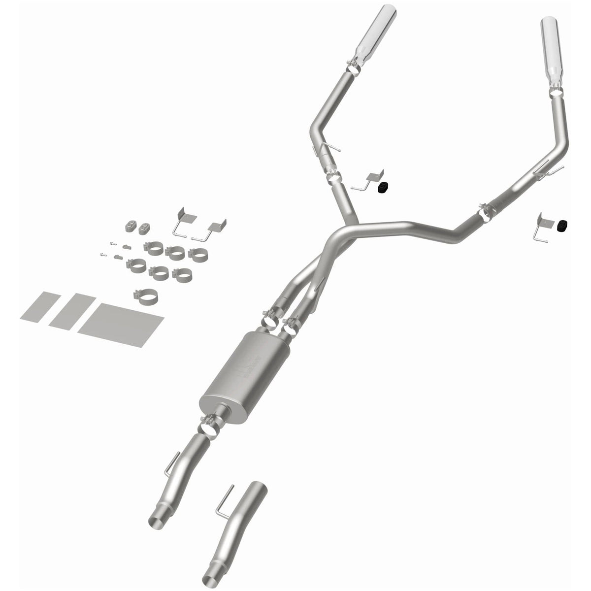 MagnaFlow Street Series cat-back výfuk – Ford F-150 (2011–2014), 2 jednostěnné leštěné koncovky Ø 3,5″ rozděleně vzadu, potrubí Ø 3″ - 15460