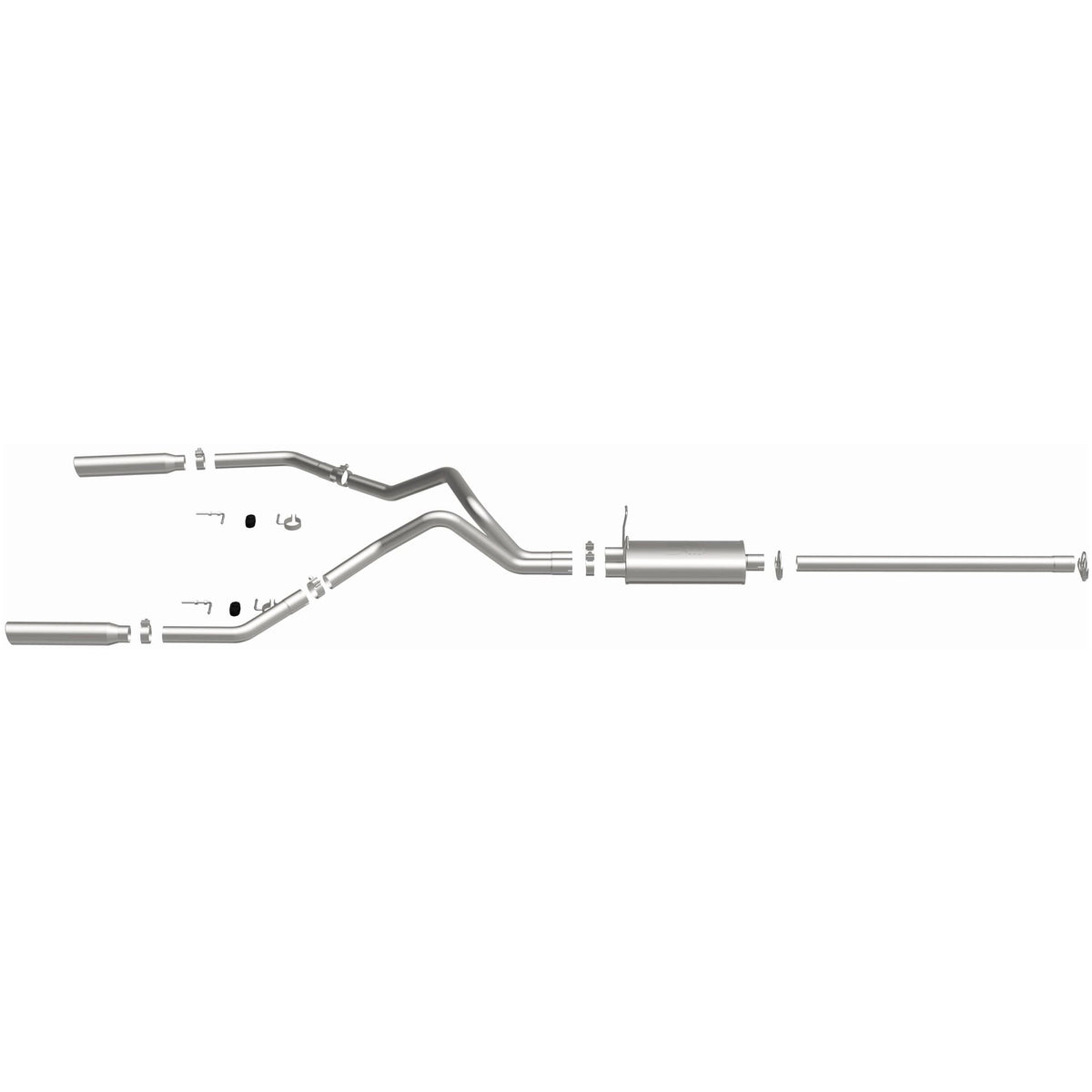 MagnaFlow Street Series cat-back výfuk – Ford F-150 (1997–2003) / Ford F-150 Heritage (2004), 2 leštěné koncovky Ø 3,5″ rozděleně vzadu, potrubí Ø 2,5″ - 15749