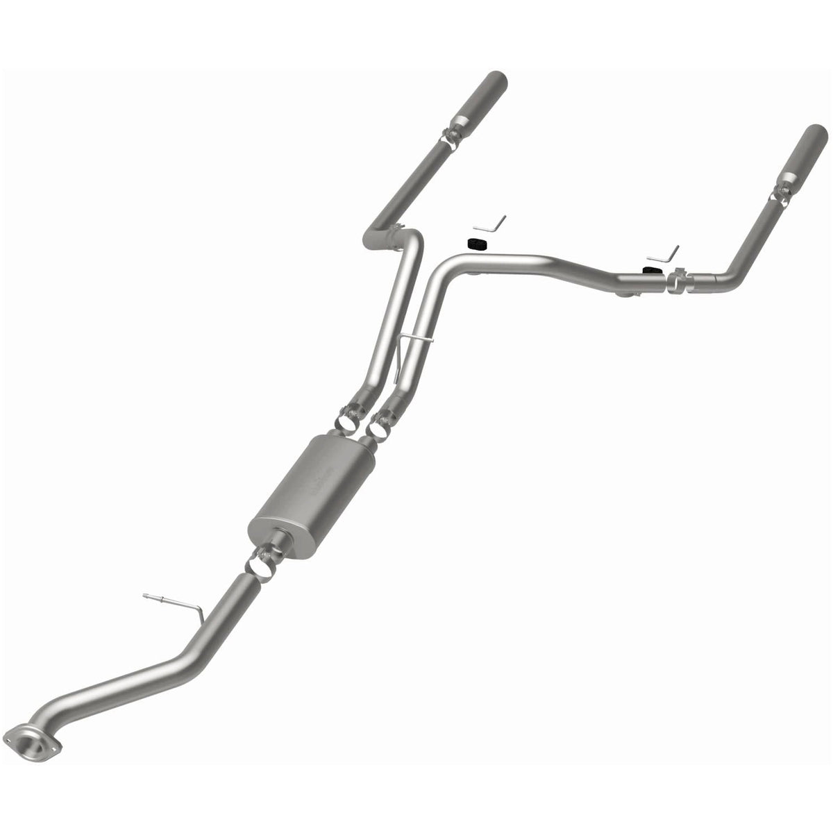 MagnaFlow Street Series cat-back výfuk – Chevrolet Silverado 1500 (1999–2002) / GMC Sierra 1500 (1999–2002), 2 jednostěnné leštěné koncovky rozděleně vzadu délky 18″, potrubí Ø 3″ - 15753