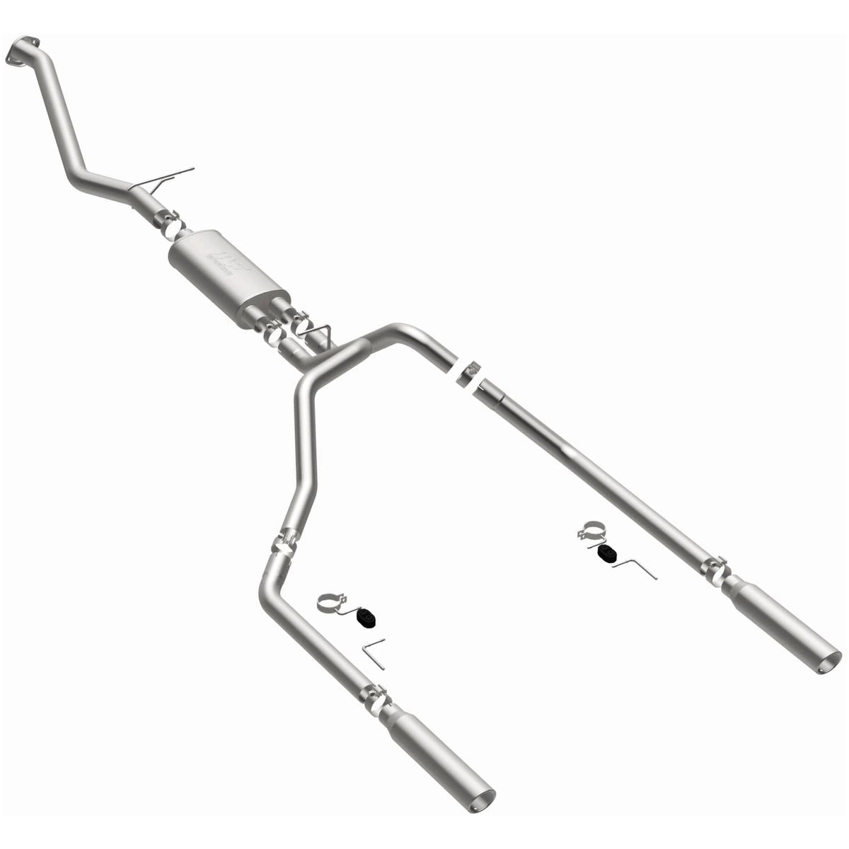 MagnaFlow Street Series cat-back výfuk – Chevrolet Silverado 1500 (2003–2006) / GMC Sierra 1500 (2003–2006) a další, 2 jednostěnné leštěné koncovky rozděleně vzadu délky 18″, potrubí Ø 3″ - 15792