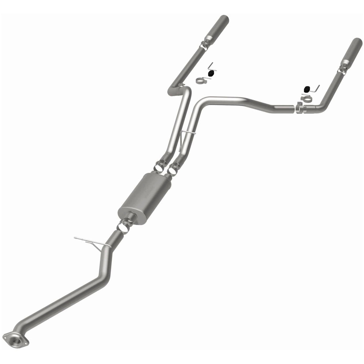 MagnaFlow Street Series cat-back výfuk – Chevrolet Silverado 1500 (2003–2006) / GMC Sierra 1500 (2003–2006) a další, 2 jednostěnné leštěné koncovky rozděleně vzadu délky 18″, potrubí Ø 3″ - 15792