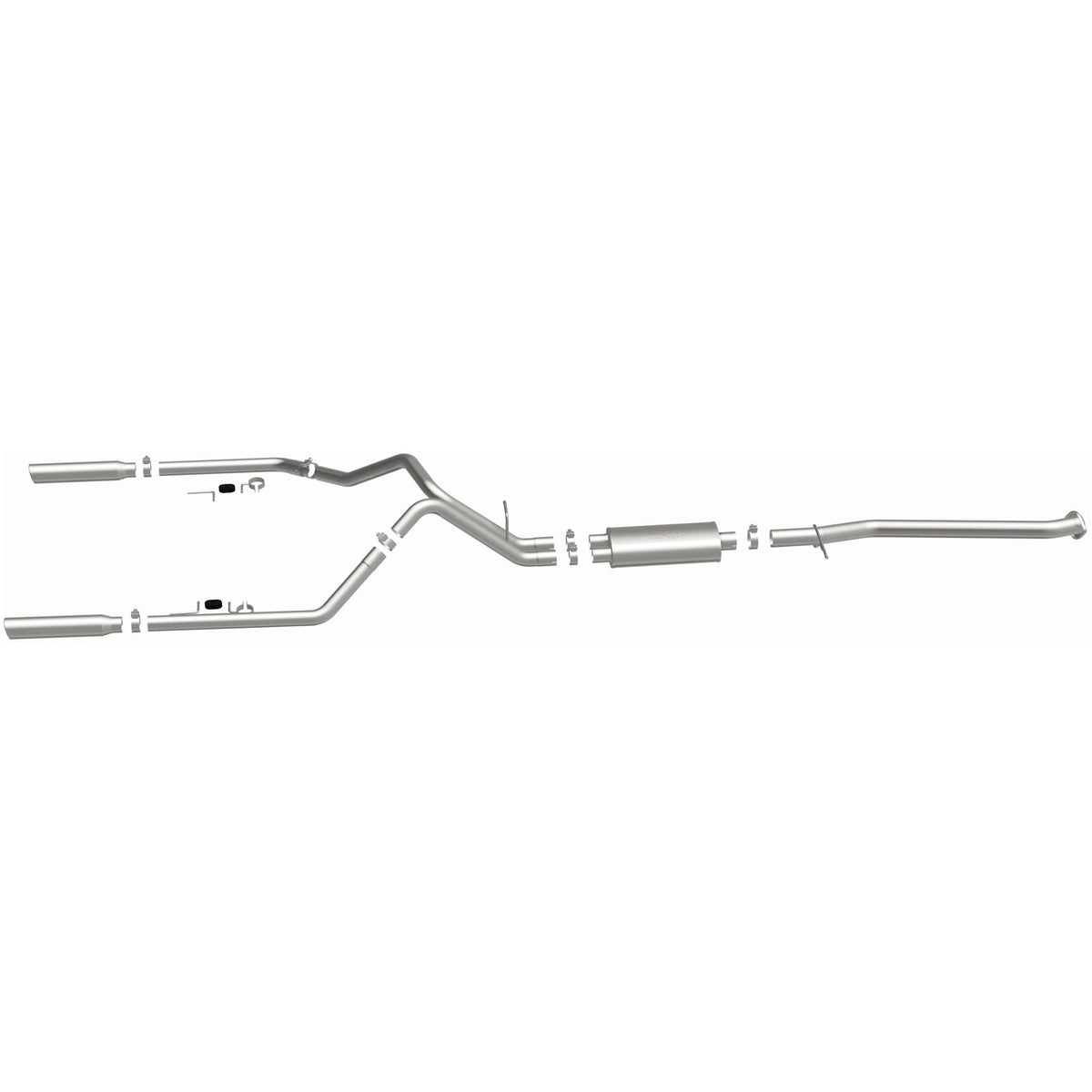 MagnaFlow Street Series cat-back výfuk – Chevrolet Silverado 1500 (2003–2006) / GMC Sierra 1500 (2003–2006) a další, 2 jednostěnné leštěné koncovky rozděleně vzadu délky 18″, potrubí Ø 3″ - 15792