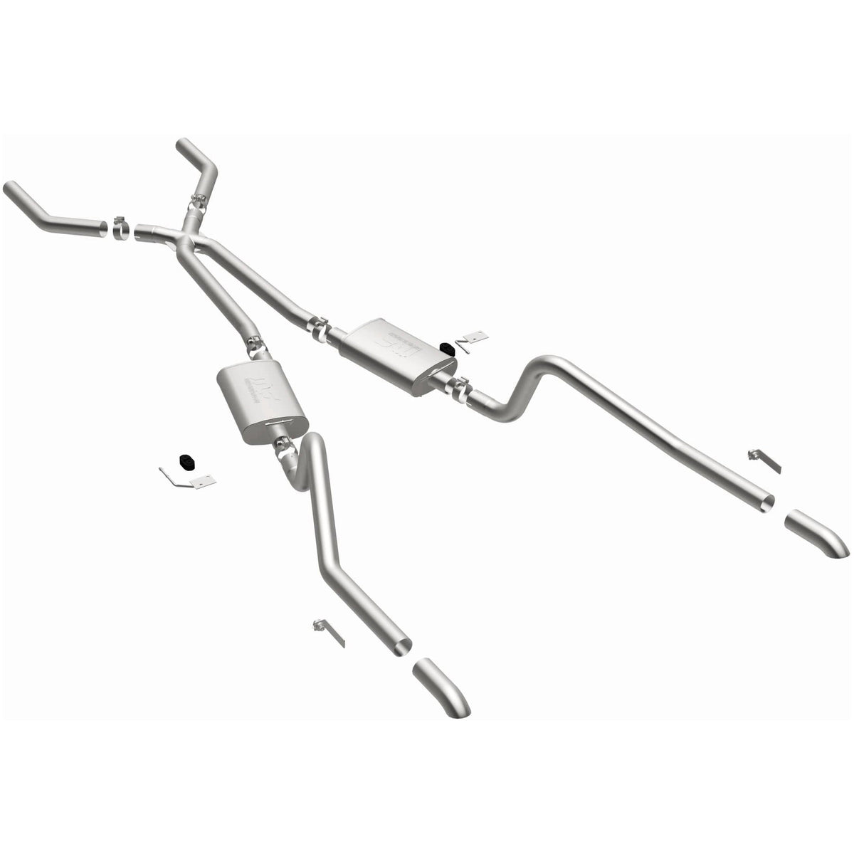 MagnaFlow Street Series crossmember-back výfuk – Dodge Challenger (1970–1972) / Plymouth Barracuda (1970–1972), leštěné koncovky Ø 2,75″ - 15851
