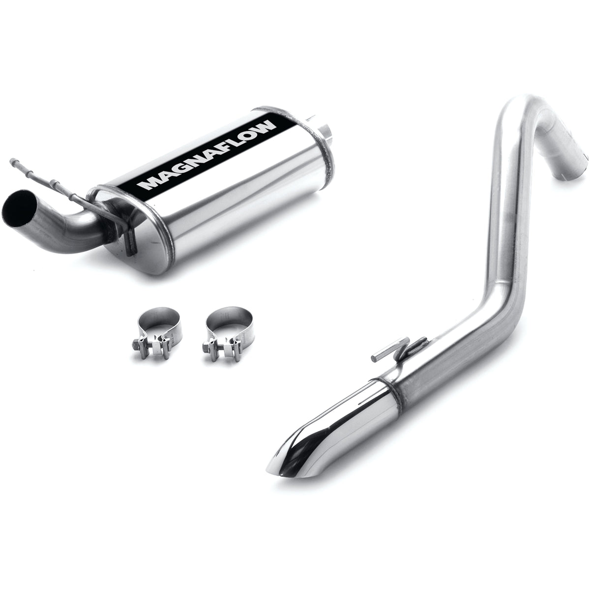 MagnaFlow Street Series cat-back výfuk – Jeep Wrangler (1991–1995), leštěná koncovka rovně vpravo vzadu - 15853