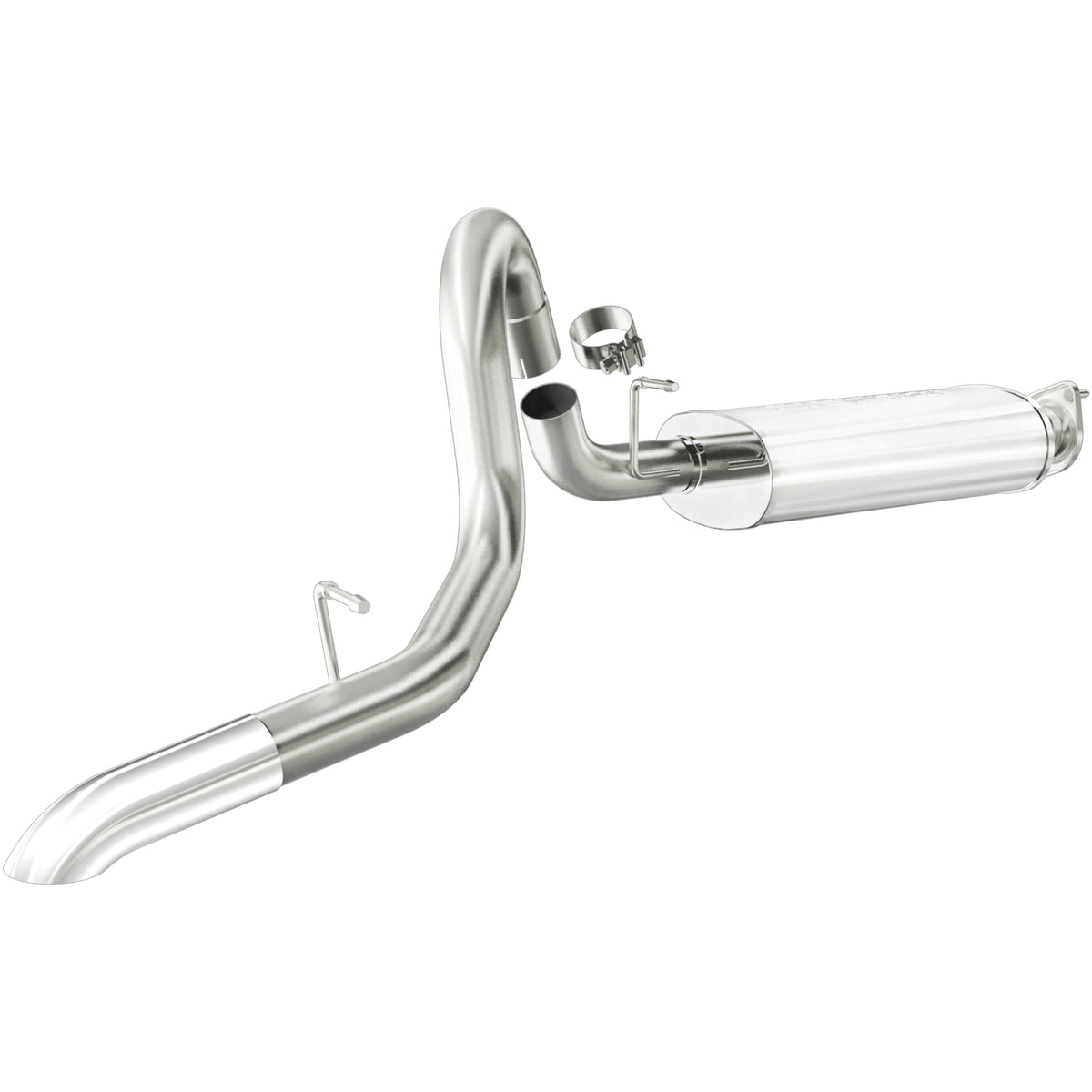 MagnaFlow Street Series cat-back výfuk – Jeep Wrangler (2000–2006), leštěná koncovka rovně vpravo vzadu - 15855