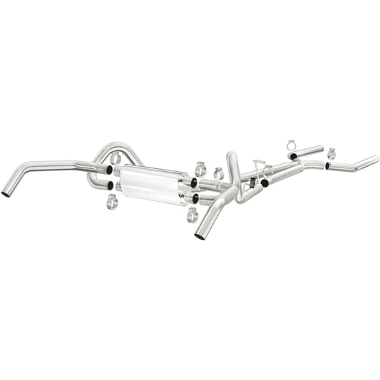 MagnaFlow Street Series crossmember-back výfuk – Chevrolet Camaro (1967–1969) / Pontiac Firebird (1967–1969), 2 koncovky rozděleně vzadu, 1 tlumič - 15895