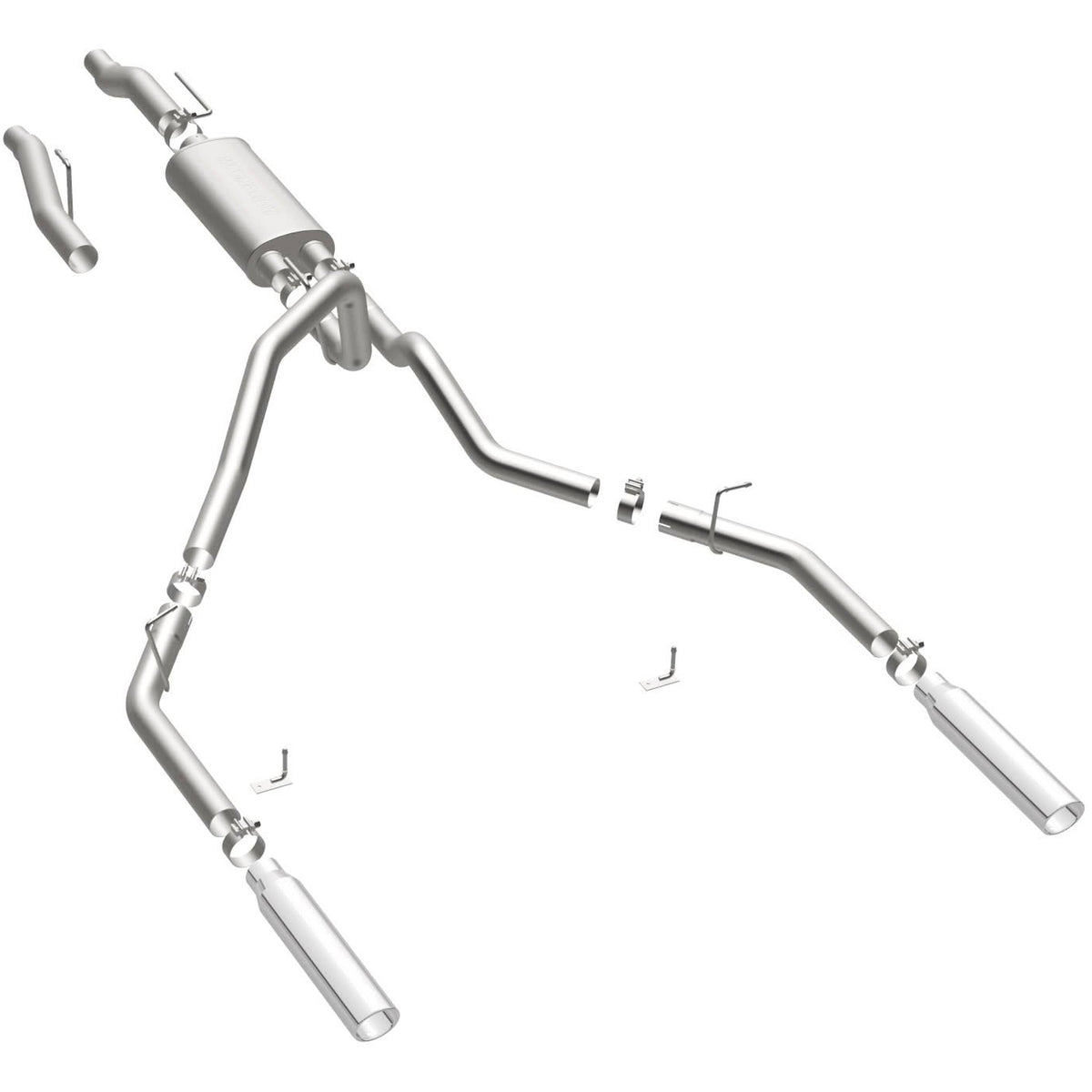 MagnaFlow Street Series cat-back výfuk – Ford F-150 (2004–2010) / Lincoln Mark LT 5,4 (2006–2008), 2 dvoustěnné leštěné koncovky Ø 3,5″ rozděleně vzadu délky 18″, potrubí Ø 3″ - 16520