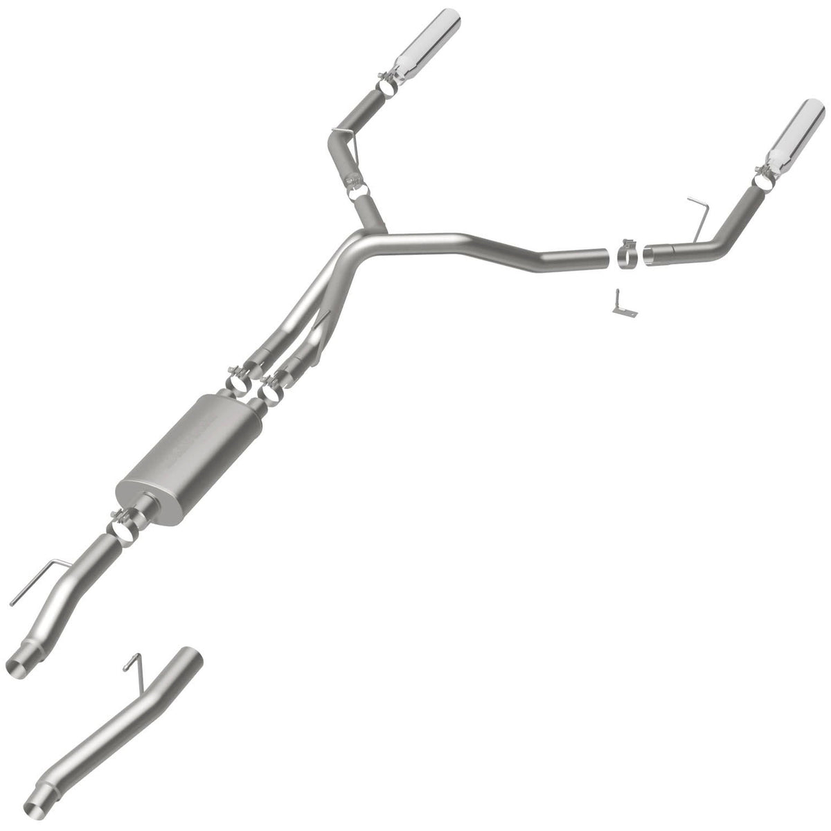 MagnaFlow Street Series cat-back výfuk – Ford F-150 (2004–2010) / Lincoln Mark LT 5,4 (2006–2008), 2 dvoustěnné leštěné koncovky Ø 3,5″ rozděleně vzadu délky 18″, potrubí Ø 3″ - 16520