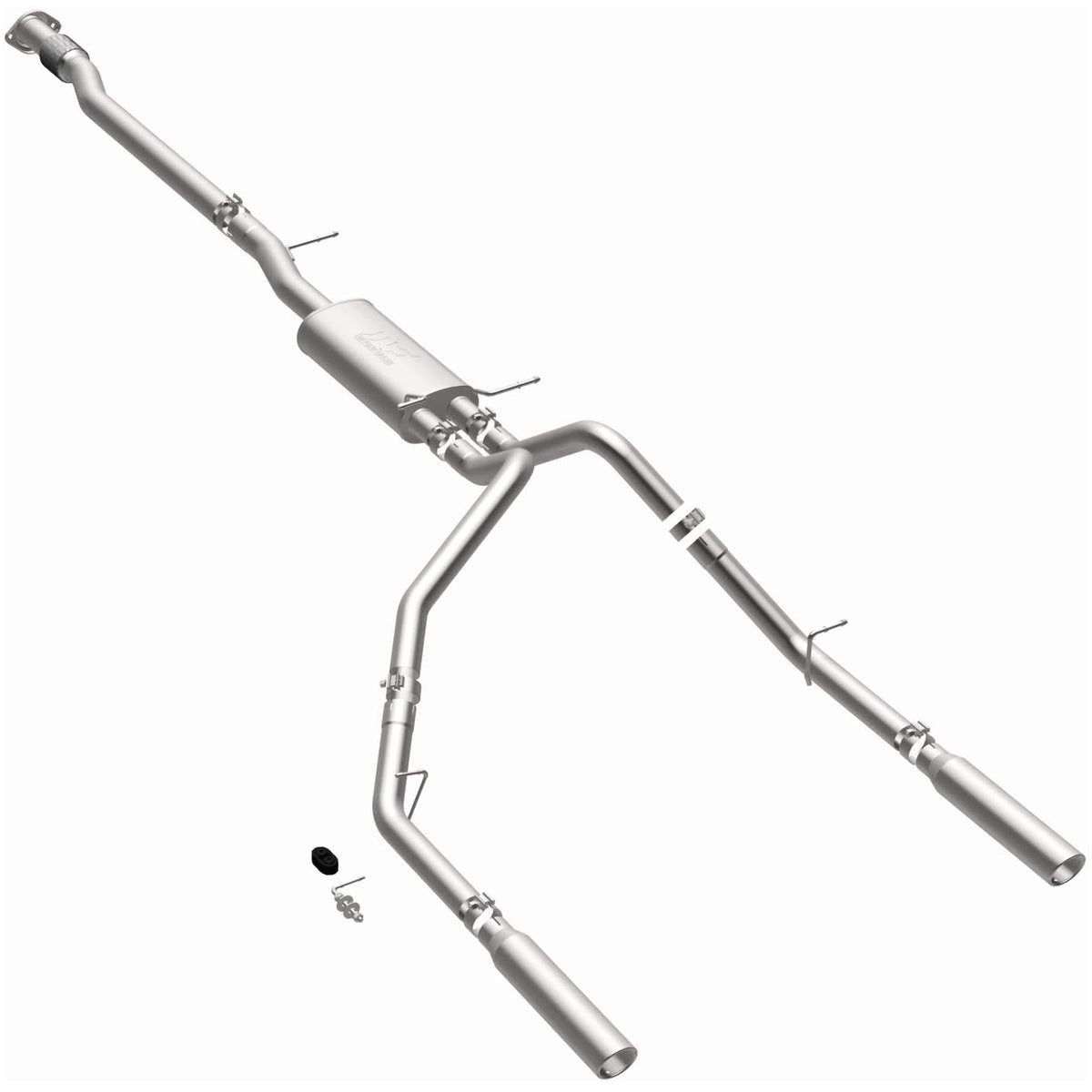 MagnaFlow Street Series cat-back výfuk – Chevrolet Silverado 1500 (2007–2008) / GMC Sierra 1500 (2007–2008), 2 jednostěnné leštěné koncovky rozděleně vzadu délky 18″, potrubí Ø 3″ - 16741