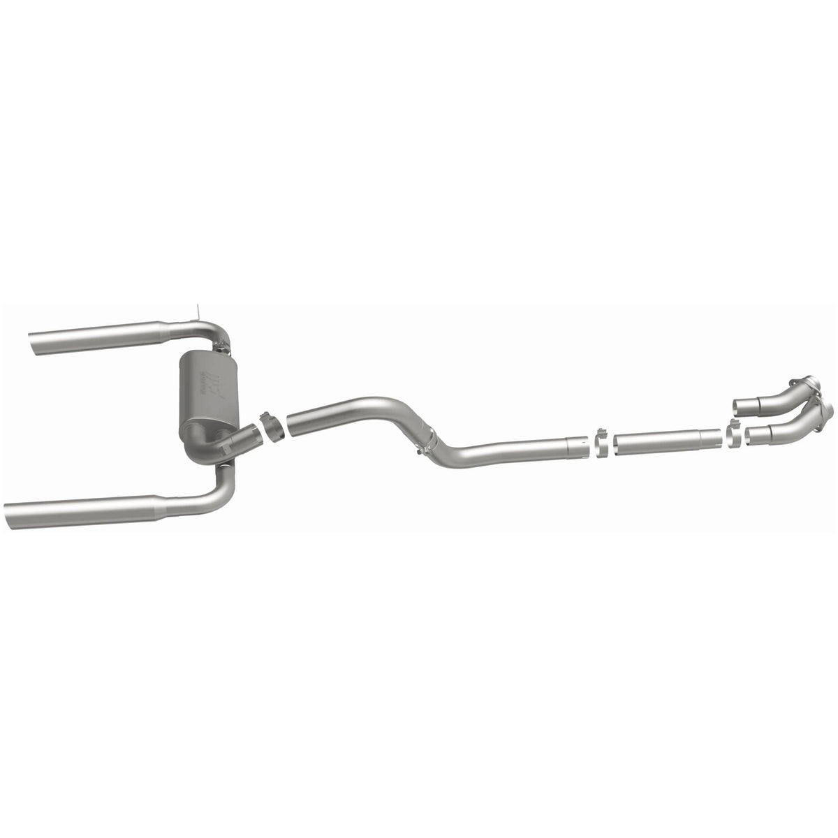 MagnaFlow Street Series cat-back výfuk – Chevrolet Camaro (1983–1992) / Pontiac Firebird (1983–1992), 2 jednostěnné leštěné koncovky rozděleně vzadu délky 22″, potrubí Ø 3″ - 16829