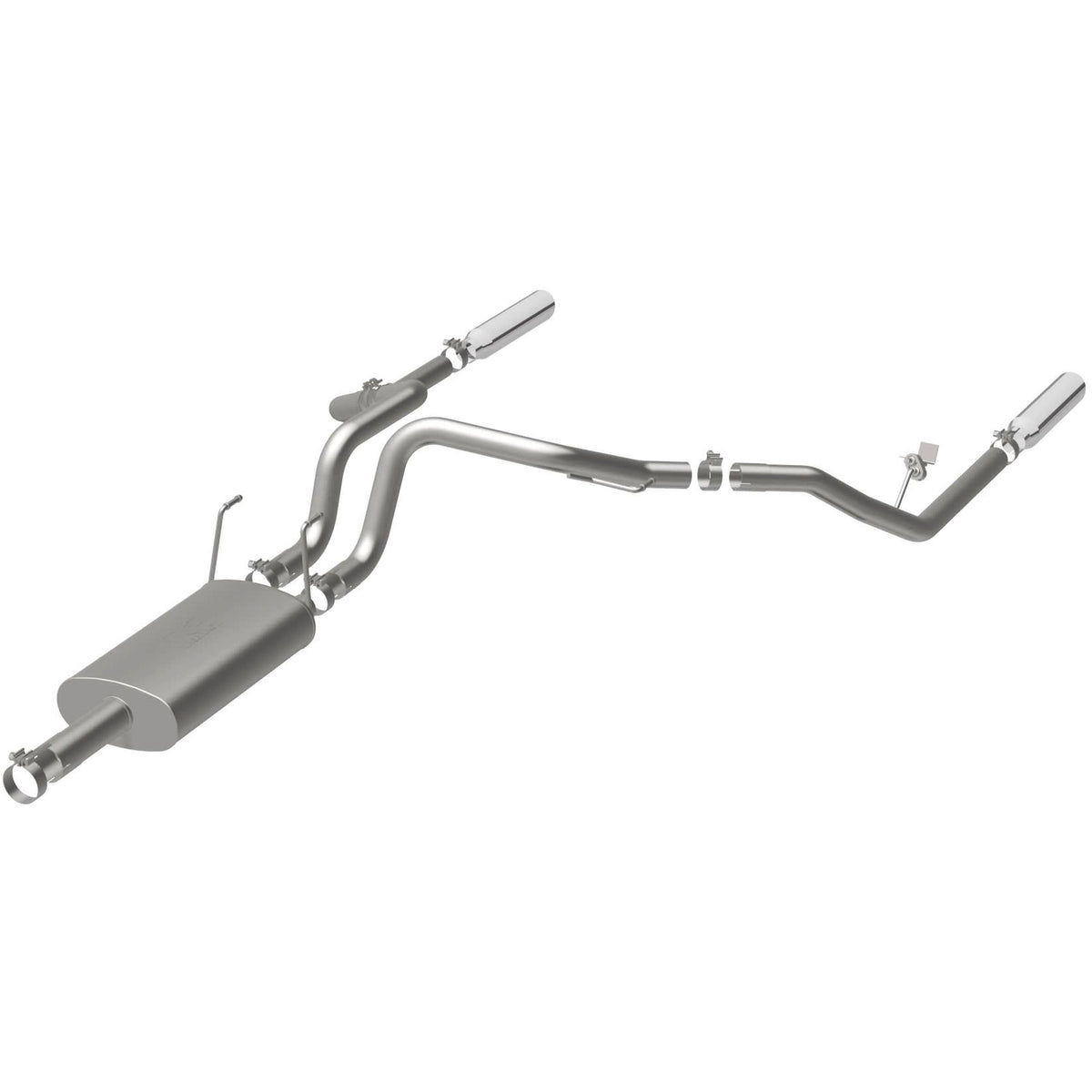 MagnaFlow Street Series cat-back výfuk – Ram 1500 (2011–2018) / Ram 1500 Classic 5,7 (2019–2021) a další, 2 leštěné koncovky rozděleně vzadu - 16870