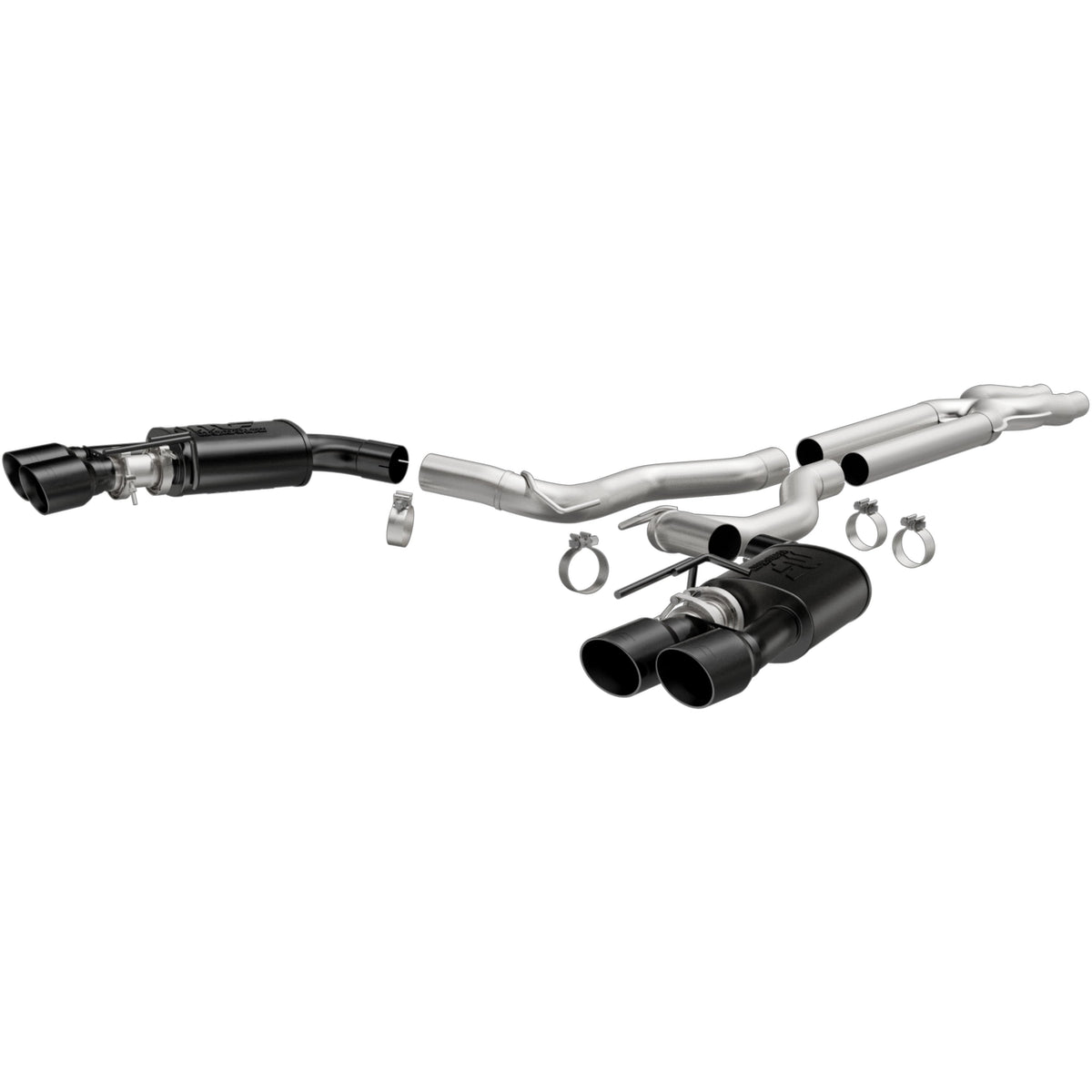 MagnaFlow Competition Series cat-back výfuk – Ford Mustang 5,0 (2018–2021), 4 černé koncovky rozděleně vzadu - 19369