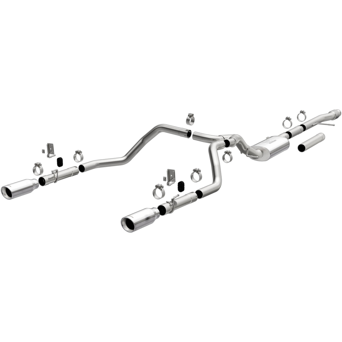 MagnaFlow Street Series cat-back výfuk – Chevrolet Silverado 1500 (2019–2021) / GMC Sierra 1500 (2019–2021), 2 koncovky Ø 4″ rozděleně vzadu, potrubí Ø 3″