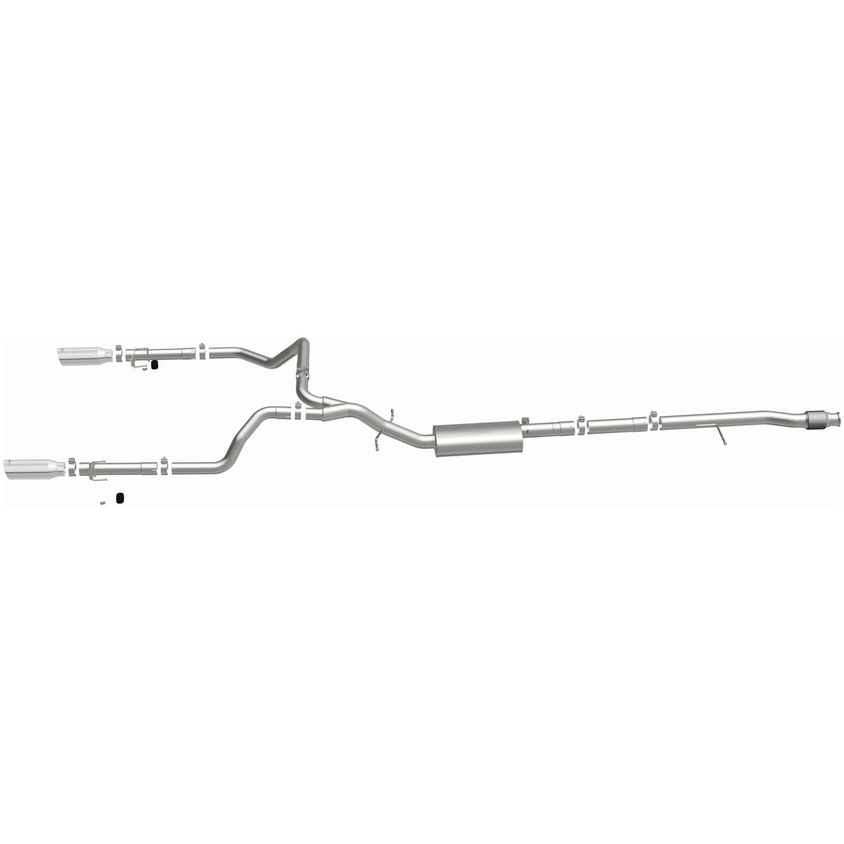 MagnaFlow Street Series cat-back výfuk – Chevrolet Silverado 1500 (2019–2021) / GMC Sierra 1500 (2019–2021), 2 koncovky Ø 4″ rozděleně vzadu, potrubí Ø 3″