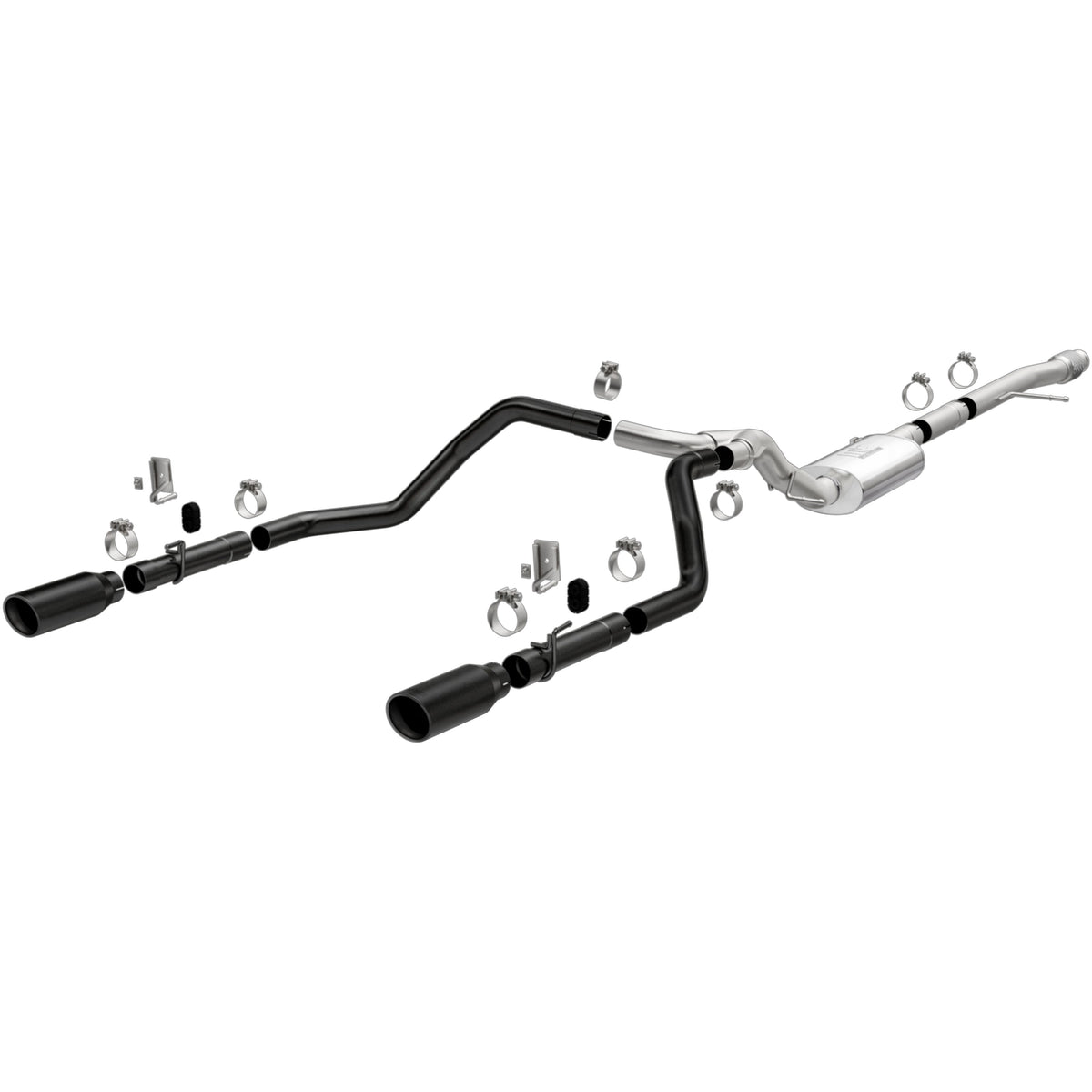 MagnaFlow Street Series cat-back výfuk – Chevrolet Silverado 1500 (2019–2021) / GMC Sierra 1500 (2019–2021), 2 koncovky Ø 4″ rozděleně vzadu, potrubí Ø 3″