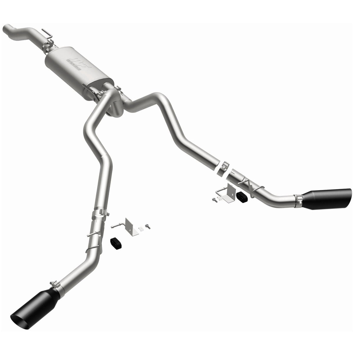 MagnaFlow Street Series cat-back výfuk – Ford F-150 5,0 (2015–2020), 2 černé koncovky rozděleně za zadními koly - 19507