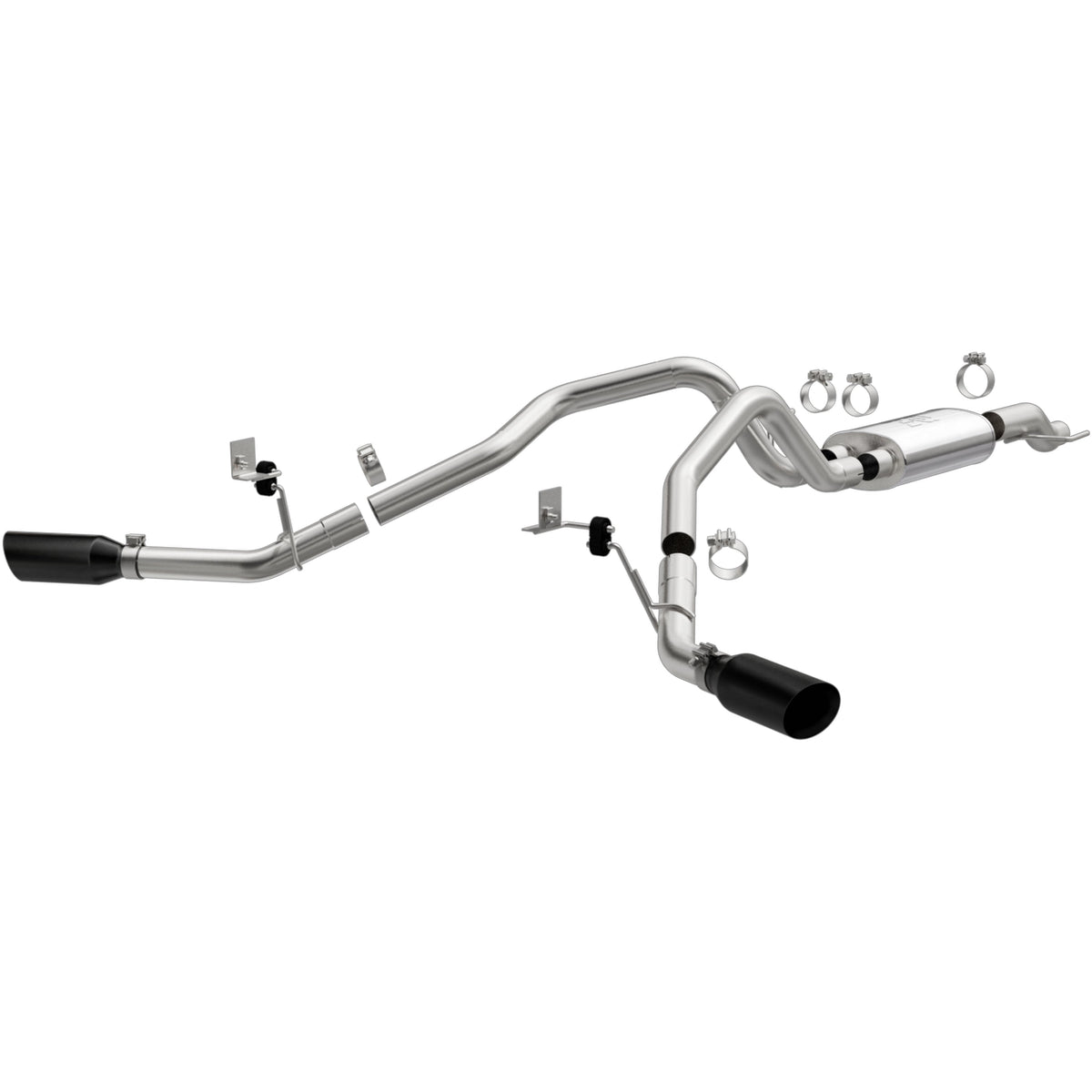MagnaFlow Street Series cat-back výfuk – Ford F-150 5,0 (2015–2020), 2 černé koncovky rozděleně za zadními koly - 19507