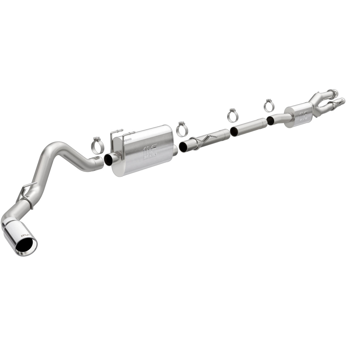 MagnaFlow Street Series cat-back výfuk – Ford F-250 Super Duty 7,3 (2020–2021) a další, leštěná koncovka Ø 5″ vpravo vzadu, potrubí Ø 3,5″ - 19530