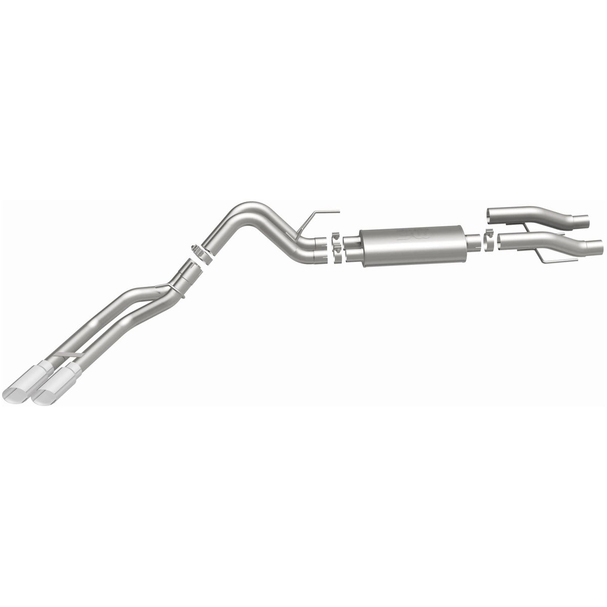 MagnaFlow Street Series cat-back výfuk – Ford F-150 3,5 (2021), 2 leštěné koncovky vpravo za zadním kolem - 19565