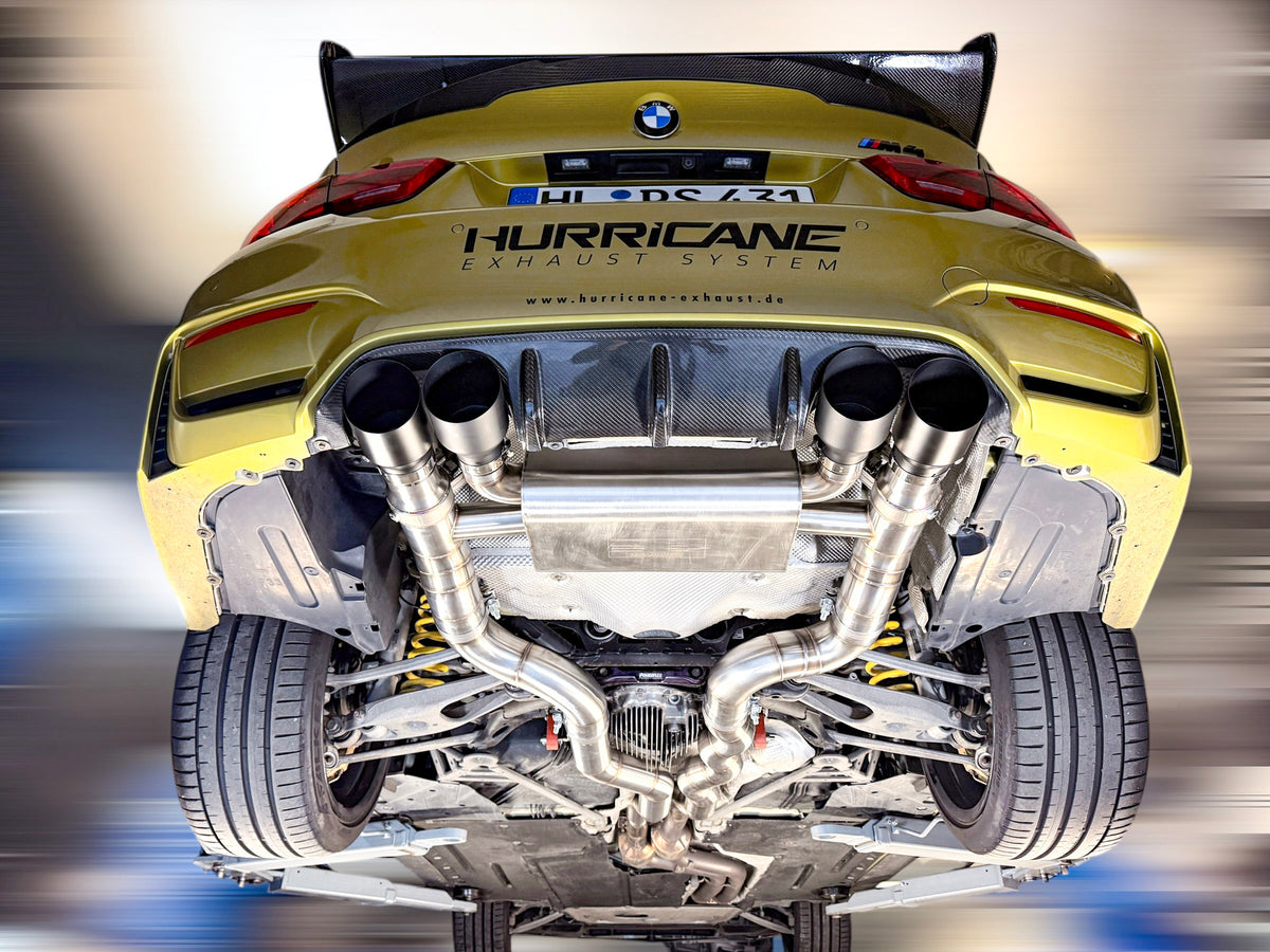 Sportovní klapkový výfuk Hurricane 3,5″ equal length – BMW M4 F82 Clubsport 460 k