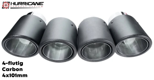 Čtyřnásobné koncovky výfuku Hurricane 4× Ø 101 mm, karbon