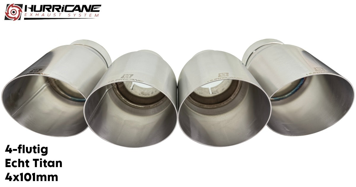 Čtyřnásobné koncovky výfuku Hurricane 4× Ø 101 mm, pravý titan