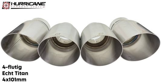 Čtyřnásobné koncovky výfuku Hurricane 4× Ø 101 mm, pravý titan