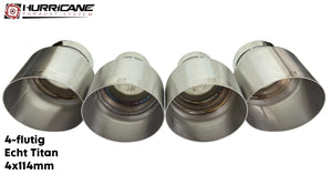 Čtyřnásobné koncovky výfuku Hurricane 4× Ø 114 mm, pravý titan - HE1029