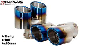 Čtyřnásobné koncovky výfuku Hurricane 4× Ø 90 mm, titan - HE1023
