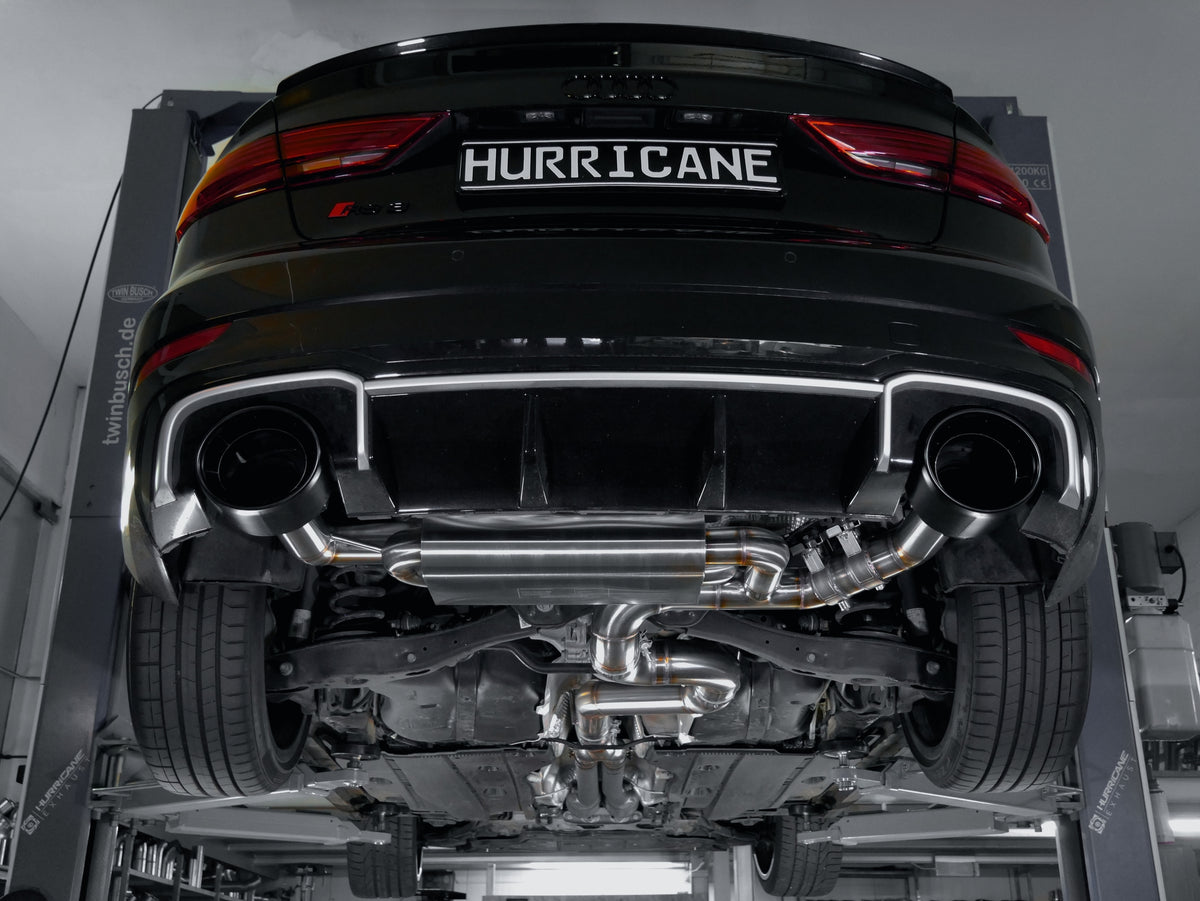 Sportovní klapkový výfuk Hurricane 3,5″ – Audi RS3 8V 400 k facelift sedan s OPF