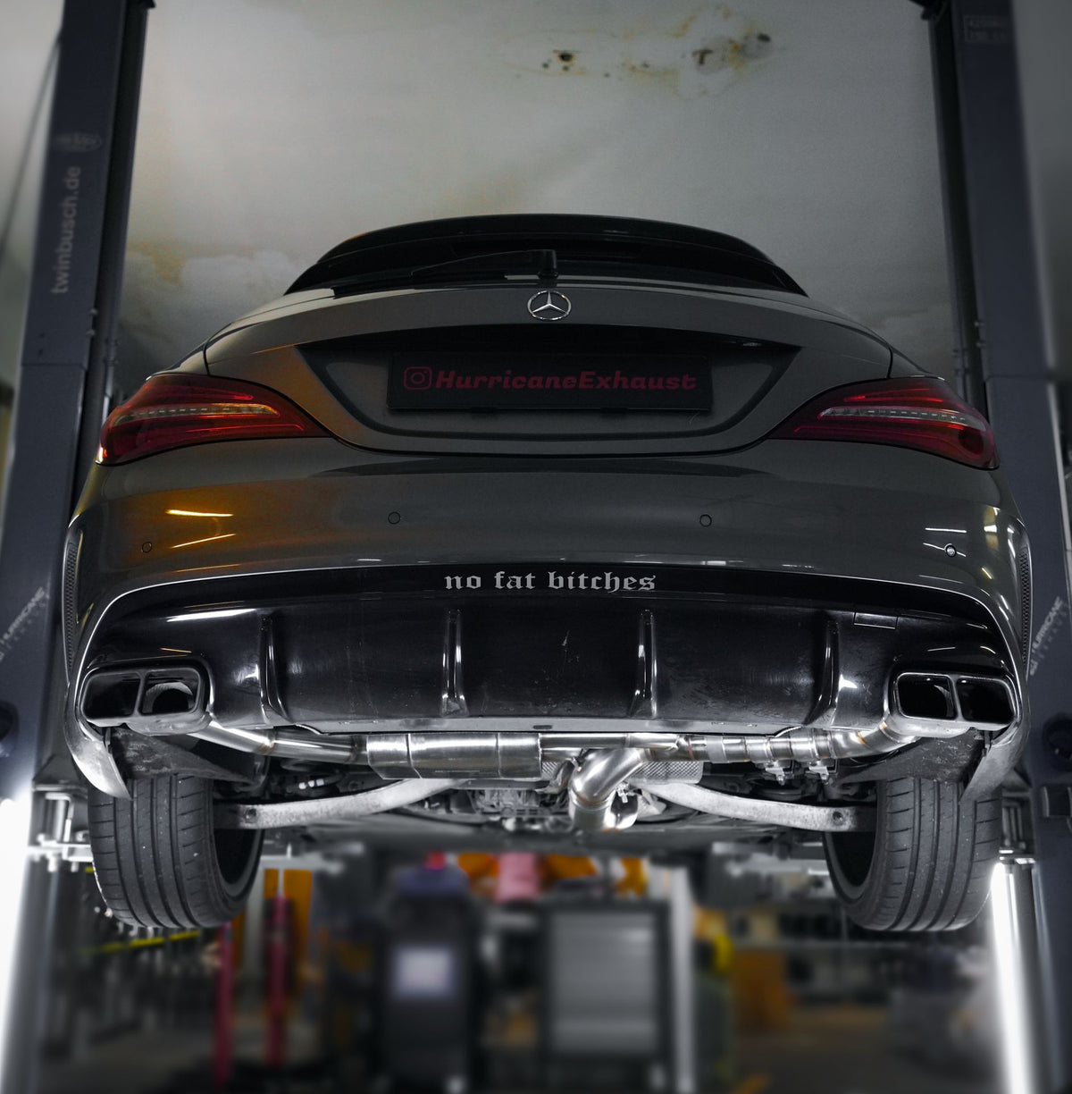 Sportovní klapkový výfuk Hurricane 3,5″ – Mercedes CLA45 AMG Shooting Brake