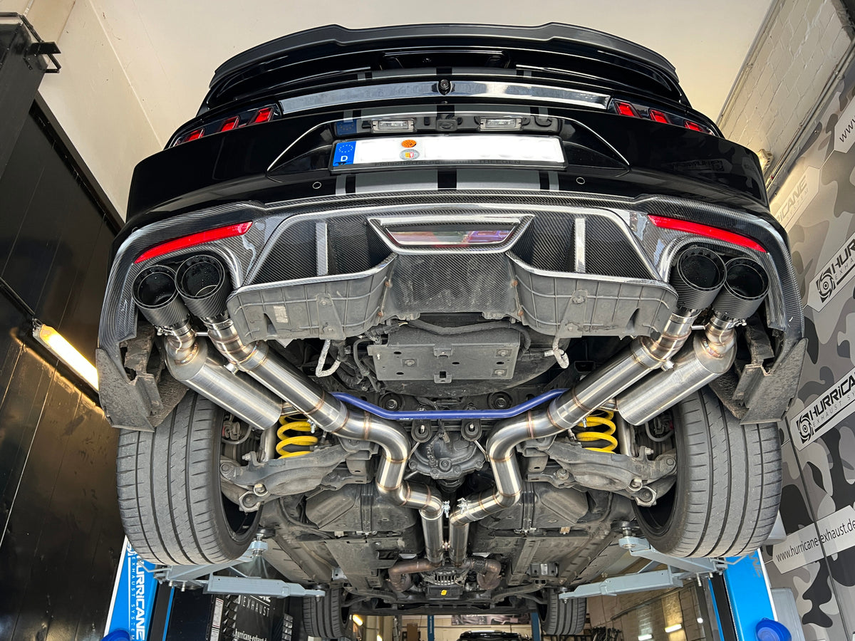 Sportovní klapkový výfuk Hurricane 3,5″ – Ford Mustang kupé 5.0 Mk6 facelift Mach 1 – americká verze