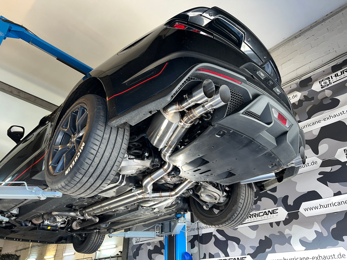 Sportovní klapkový výfuk Hurricane 3,5″ – Ford Mustang kabriolet 5.0 Mk6 facelift Mach 1 – americká verze