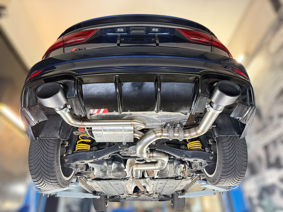 Sportovní klapkový výfuk Hurricane 3,5″ – Audi S3 8V 300 k facelift s OPF sedan