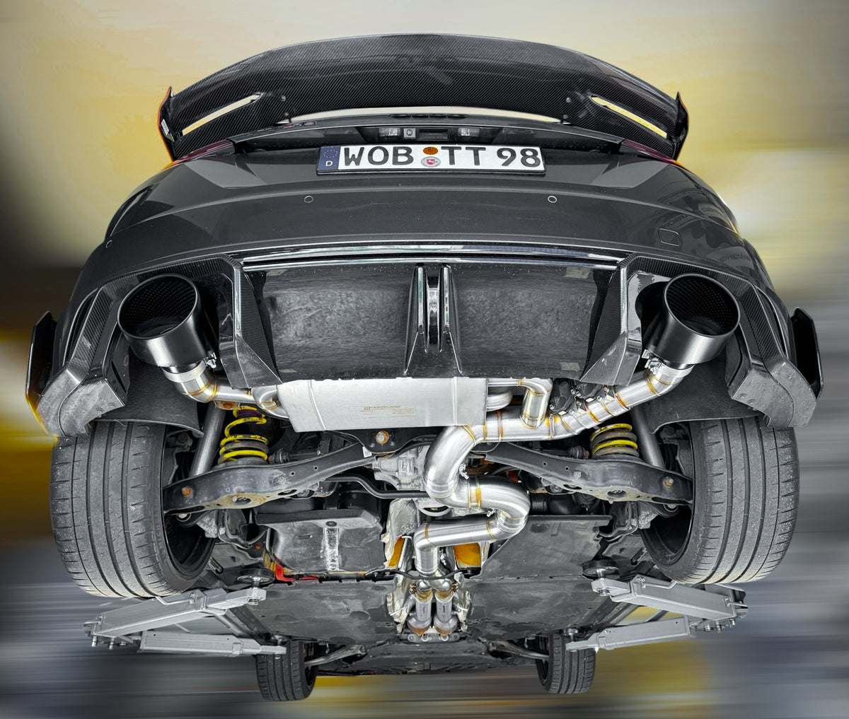 Sportovní klapkový výfuk Hurricane 3,5″ – Audi TT RS 8S s OPF
