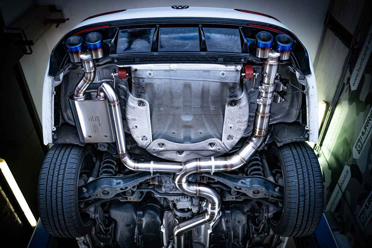 Sportovní klapkový výfuk Hurricane 3,5″ – VW Golf 7,5 R Variant 310 k facelift verze V2