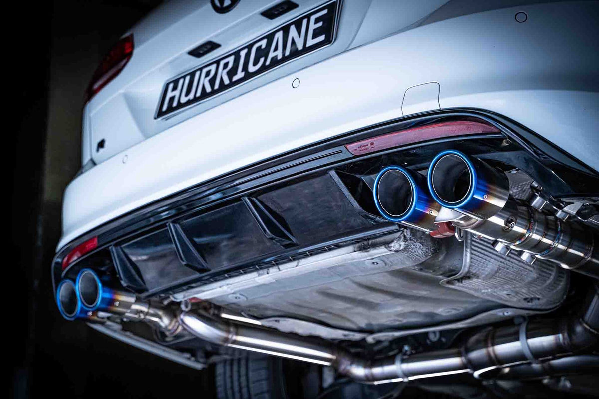 Sportovní klapkový výfuk Hurricane 3,5″ – VW Golf 7 R Variant 300 k před faceliftem verze V1