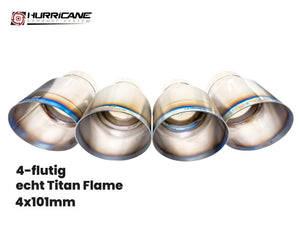 Čtyřnásobné koncovky výfuku Hurricane Ø 101 mm, titan „flame“ (opálený) - HE11032