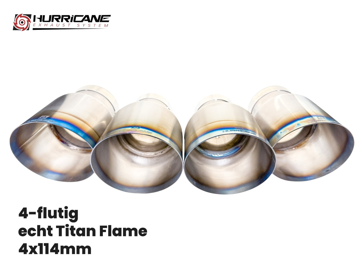 Čtyřnásobné koncovky výfuku Hurricane Ø 114 mm, titan „flame“ (opálený)