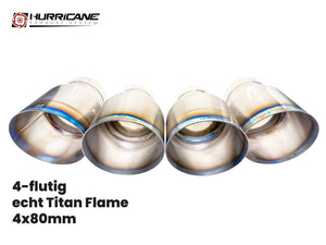 Čtyřnásobné koncovky výfuku Hurricane Ø 80 mm, titan „flame“ (opálený) - HE11030