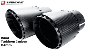 Kulaté koncovky výfuku Hurricane Ø 114 mm, karbon s turbínovým vzorem - HE11050